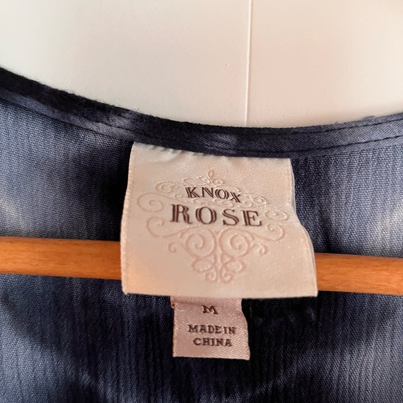 Knox Rose Navy and White Tie-Dye Maxi Dress - Picture 3 of 4